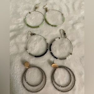 Lot of 3 Beaded Dangle Earrings